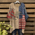 Women's Country Style 250th Anniversary Print Casual Top