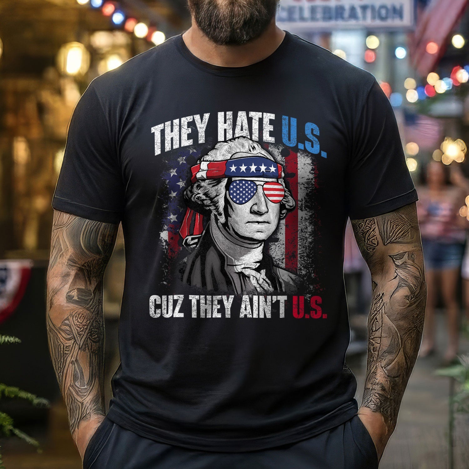 250th They Hate Us Cuz They Ain't Us USA American Flag