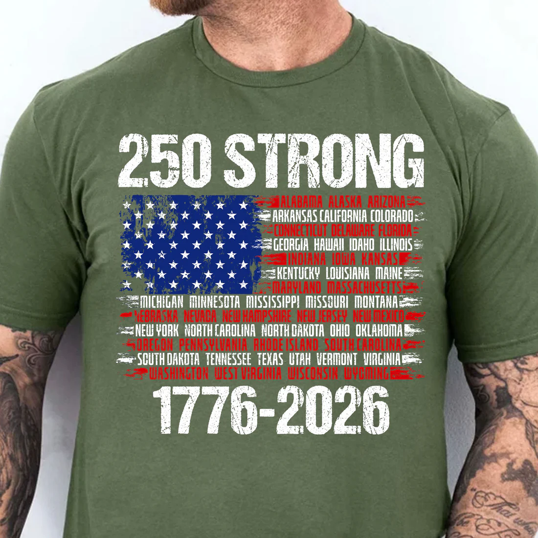250 Years Strong 1776-2026 USA 4th Of July