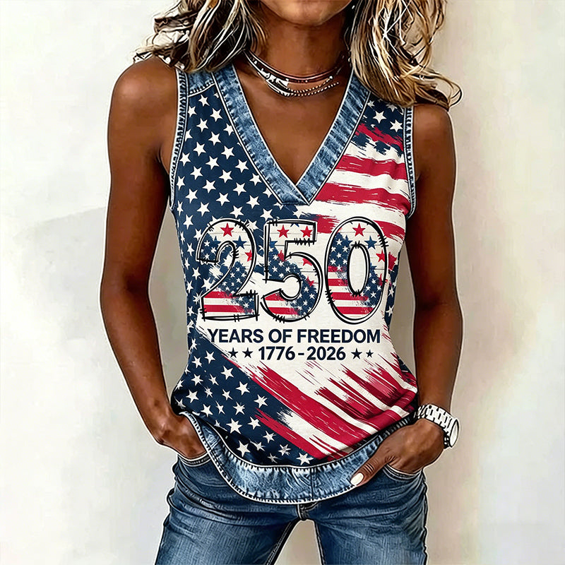 Women's US 250th Anniversary Art Printed Tank Top