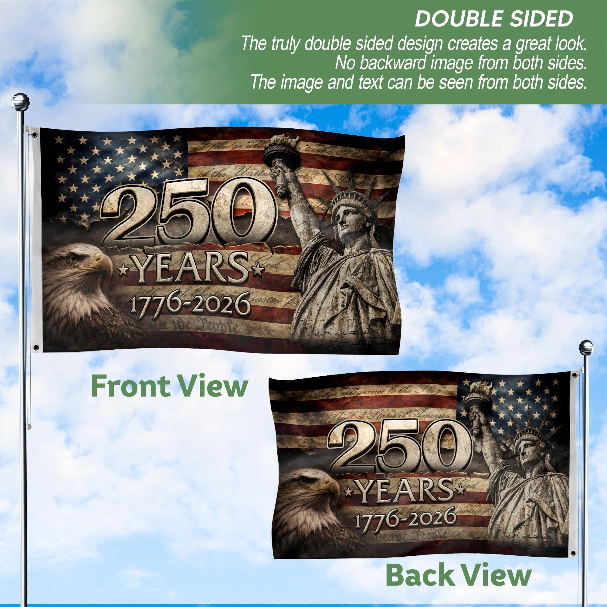 250 Years Flag 1776¨C2026 ¨C Eagle & Liberty Patriotic American D¨¦cor