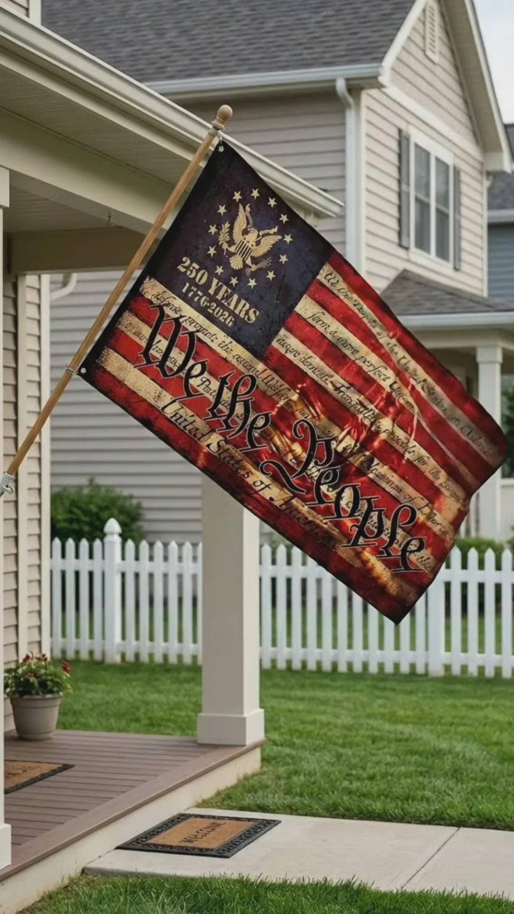 We The People House Flag ¨C Double-Sided Patriotic D¨¦cor Celebrating