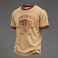 Men's Vintage American-Style Commemorative T-Shirt — 250th Anniversary of the Founding of the U.S.