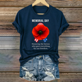 Women's "Memorial Day" Poppy Commemorative Crew-Neck T-Shirt
