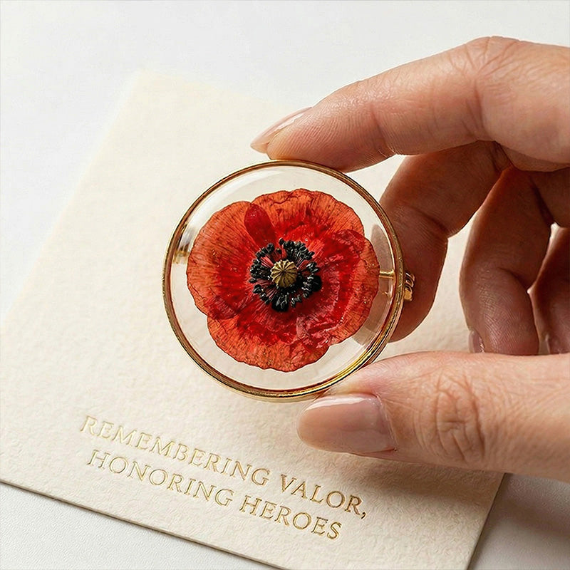 US Memorial Day Poppy Exquisite Brooch