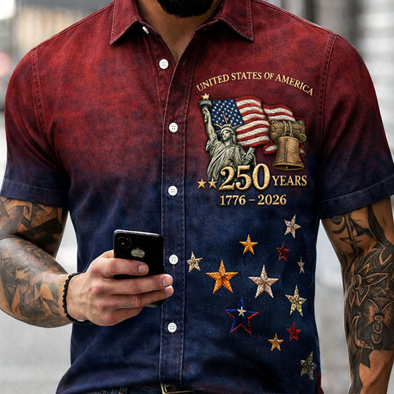 US 250th Anniversary Art short-sleeved shirt