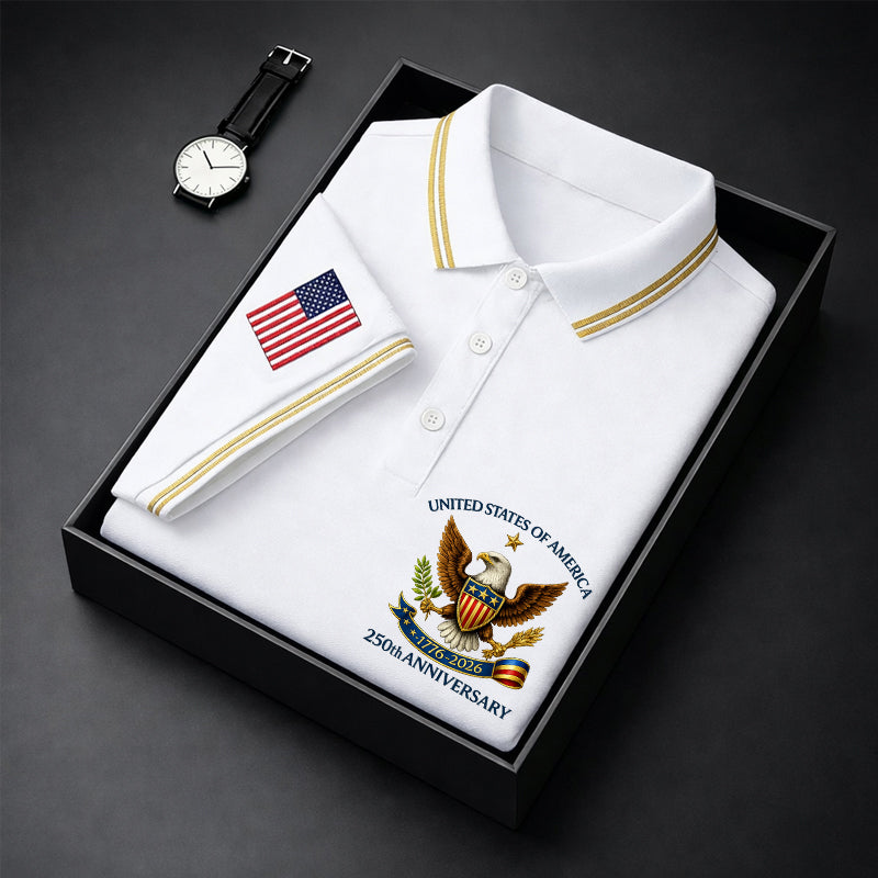 US 250th Anniversary Art Print Men's Polo Shirt