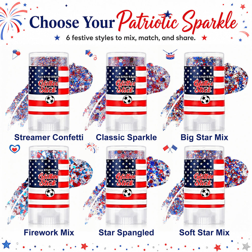 🔥50% OFF 🔥 2026 Independence Day Glitter Stick – Red, White & Blue Sparkle 🎆