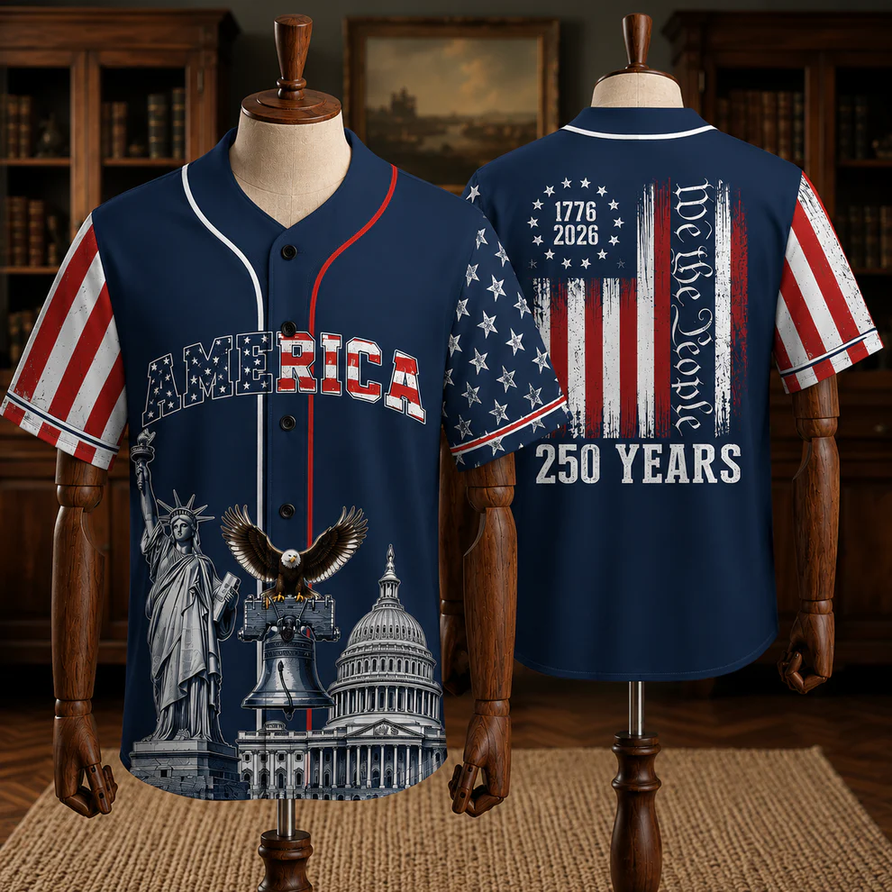 America 250th Anniversary Baseball Jersey Shirt, 1776-2026 Patriotic USA Jersey