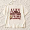 Family Faith Freedom & Fringe, America Semiquincentennial Comfort Colors Shirt