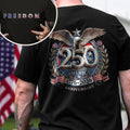 [Two Side] American Flag Freedom Shirt – USA 250th Anniversary Eagle Back Design, Unisex Patriotic Tee